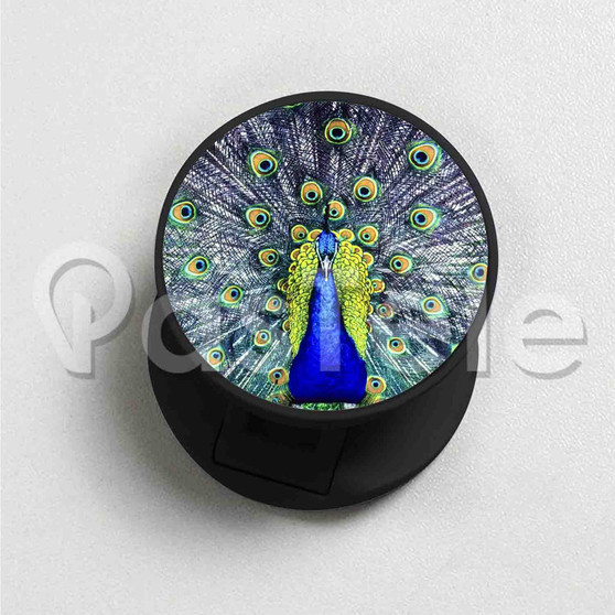 peacock Custom Round Cell Phone Folding Finger Holder