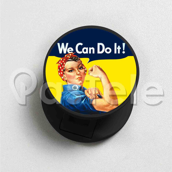 Rosie The Riveter Custom Round Cell Phone Folding Finger Holder