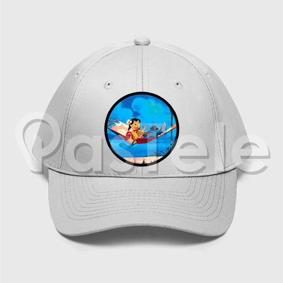 Lilo and Stitch Custom Unisex Twill Hat Embroidered Cap Black White