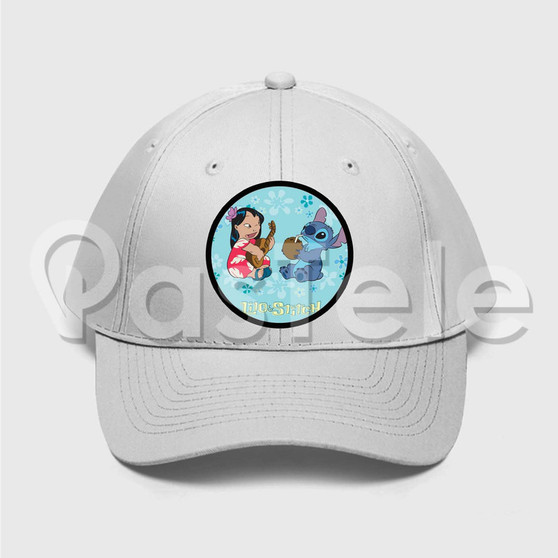 Lilo and Stitch Cute Custom Unisex Twill Hat Embroidered Cap Black White