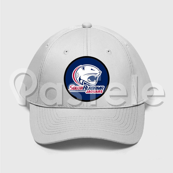 South Alabama Jaguars Custom Unisex Twill Hat Embroidered Cap Black White