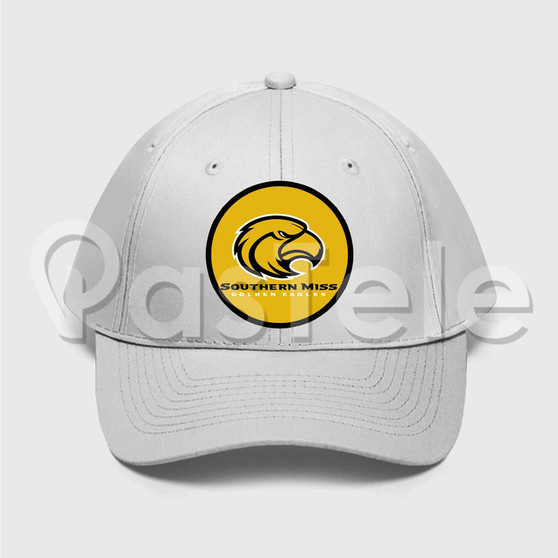 Southern Miss Golden Eagles Custom Unisex Twill Hat Embroidered Cap Black White
