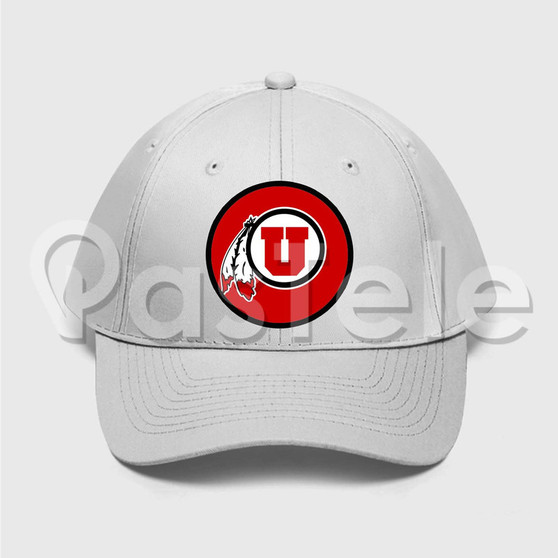 Utah Utes Custom Unisex Twill Hat Embroidered Cap Black White