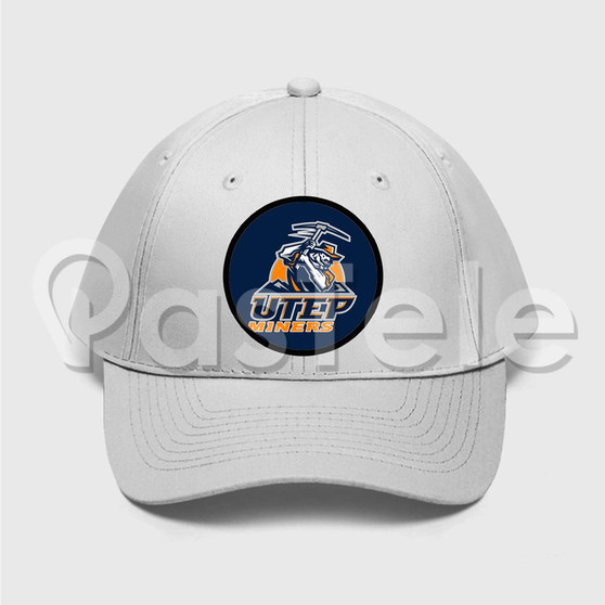 UTEP Miners Custom Unisex Twill Hat Embroidered Cap Black White