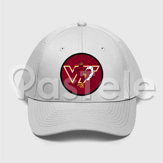 Virginia Tech Hokies Custom Unisex Twill Hat Embroidered Cap Black White