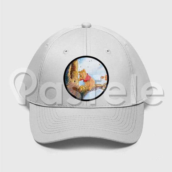 Winnie The Pooh Custom Unisex Twill Hat Embroidered Cap Black White
