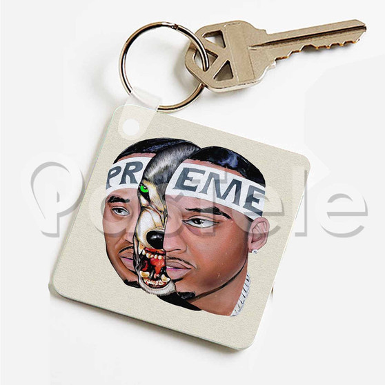 Preme Light of The Day Custom Personalized Art Keychain Key Ring Jewelry Necklaces Pendant Two Sides