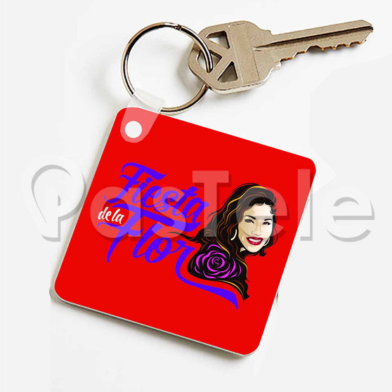 Selena Fiesta De La Flor Custom Personalized Art Keychain Key Ring Jewelry Necklaces Pendant Two Sides