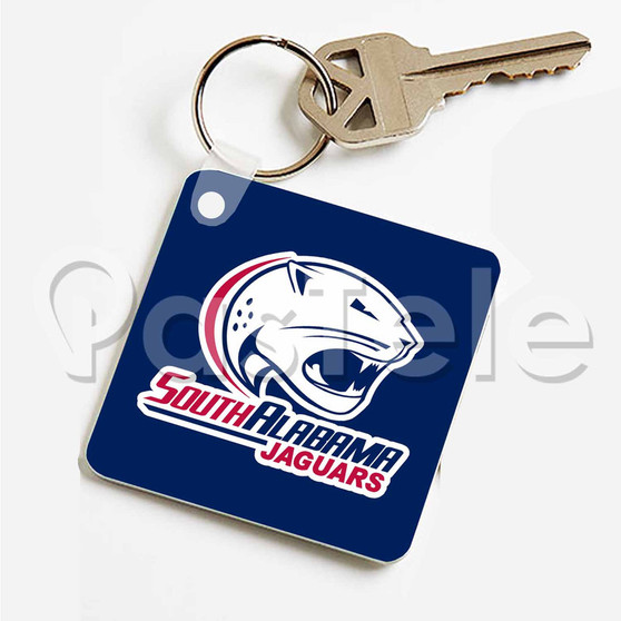 South Alabama Jaguars Custom Personalized Art Keychain Key Ring Jewelry Necklaces Pendant Two Sides