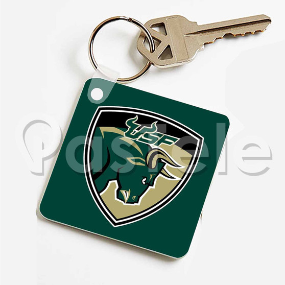 South Florida Bulls Custom Personalized Art Keychain Key Ring Jewelry Necklaces Pendant Two Sides