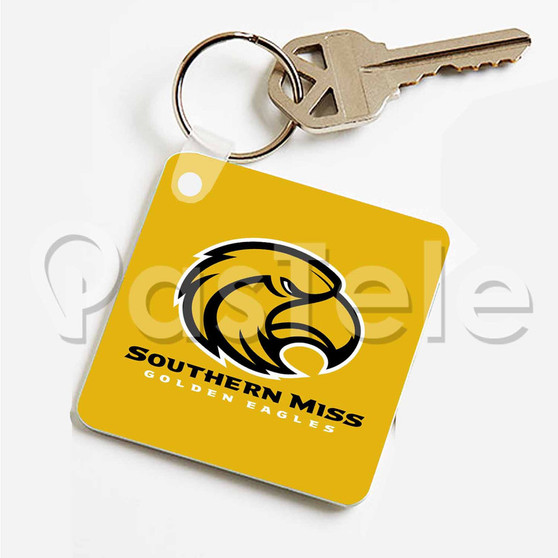 Southern Miss Golden Eagles Custom Personalized Art Keychain Key Ring Jewelry Necklaces Pendant Two Sides