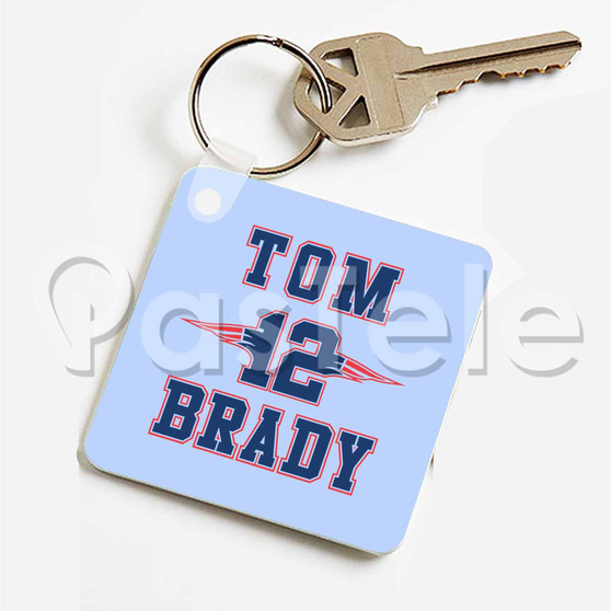 Tom Brady 2 Custom Personalized Art Keychain Key Ring Jewelry Necklaces Pendant Two Sides