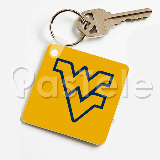 West Virginia Mountaineers Custom Personalized Art Keychain Key Ring Jewelry Necklaces Pendant Two Sides