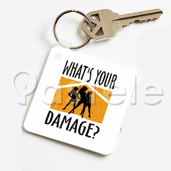 What s Your Damage Heathers Custom Personalized Art Keychain Key Ring Jewelry Necklaces Pendant Two Sides