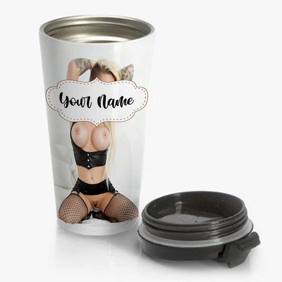 Pastele Christy Mack Custom Personalized Name Stainless Steel Travel Mug
