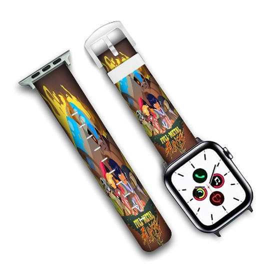 Pastele Full Metal Furies Custom Personalized Apple Watch Band Genuine Leather Watch Band Replacement 38mm 40mm 42mm 44mm