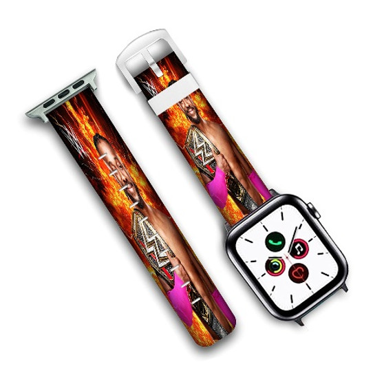Pastele Kofi Kingston WWE Custom Personalized Apple Watch Band Genuine Leather Watch Band Replacement 38mm 40mm 42mm 44mm