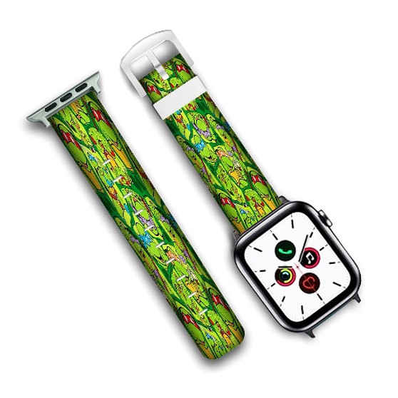 Pastele Teenage Mutant Ninja Turtles Custom Personalized Apple Watch Band Genuine Leather Watch Band Replacement 38mm 40mm 42mm 44mm