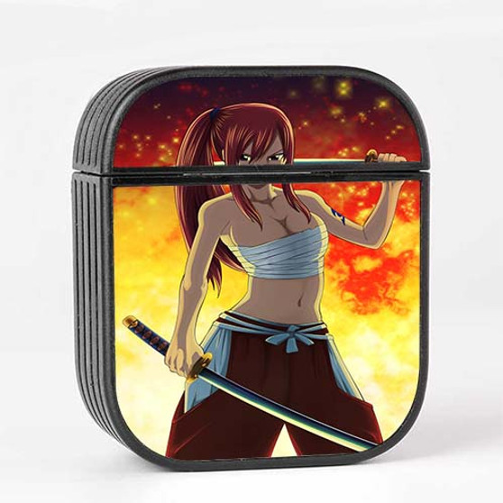 Pastele Fairy Tail Erza Scarlet Custom Personalized AirPods Case Apple AirPods Gen 1 AirPods Gen 2 AirPods Pro Protective Cover Sublimation