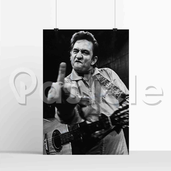 Johnny Cash Middle Finger Silk Poster Print Wall Decor 20 x 13 Inch 24 x 36 Inch