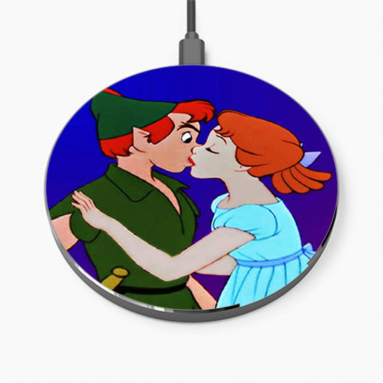Pastele Peter Pan and Wendy Kiss Disney Wireless Charger Custom Phone Charging Pad iPhone Samsung
