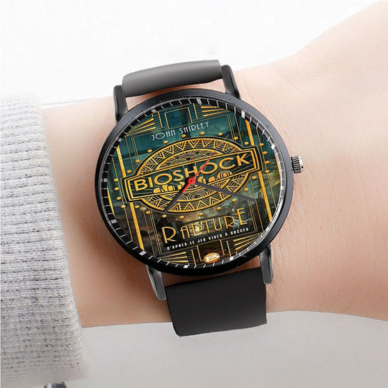 Pastele Bioshock Rapture Art Watch Custom Unisex Black Quartz Watch Premium Gift Box Watches