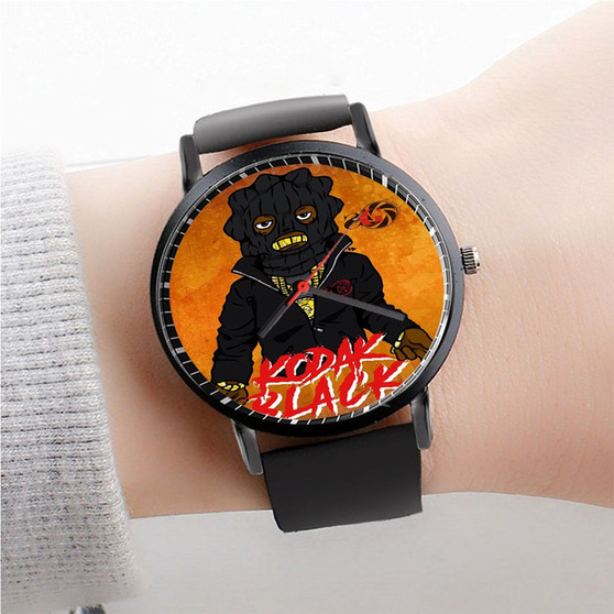 Pastele Black Cats Kodak Black Watch Custom New Unisex Black Quartz Watch Premium Gift Box Watches