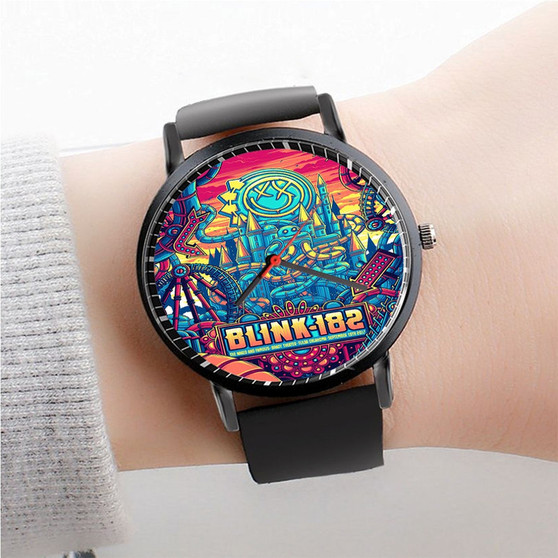 Pastele Blink 182 Band Watch Custom Unisex Black Quartz Watch Premium Gift Box Watches
