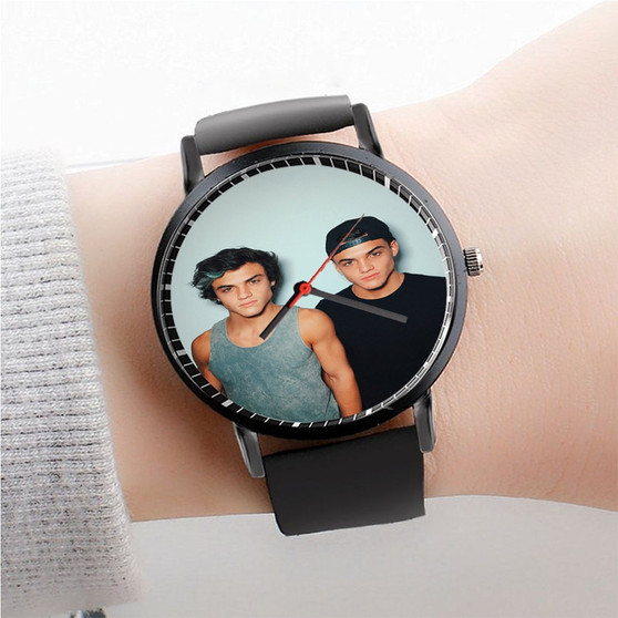 Pastele Dolan Twins 2 Watch Custom Unisex Black Quartz Watch Premium Gift Box Watches