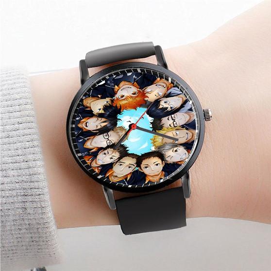 Pastele Haikyuu Watch Custom New Unisex Black Quartz Watch Premium Gift Box Watches