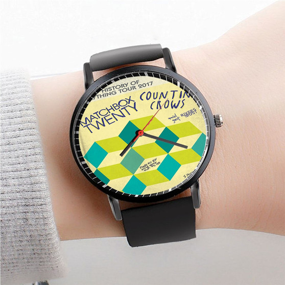 Pastele Matchbox 20 and Counting Crows Watch Custom Unisex Black Quartz Watch Premium Gift Box Watches