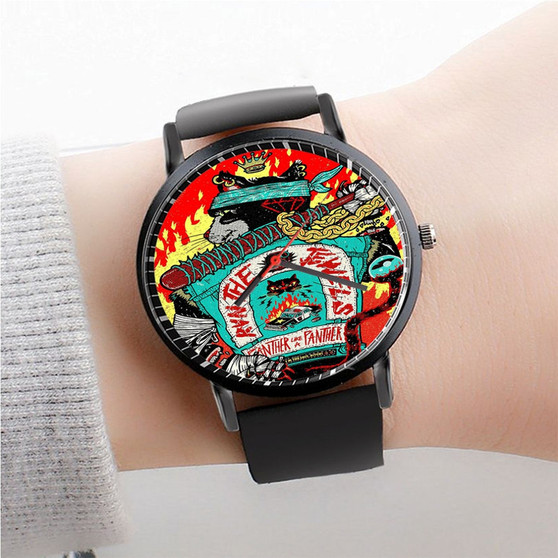 Pastele Run The Jewels Panther Like A Panther Watch Custom New Unisex Black Quartz Watch Premium Gift Box Watches