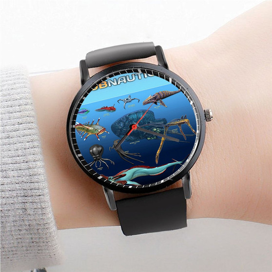Pastele Subnautica Watch Custom Unisex Black Quartz Watch Premium Gift Box Watches