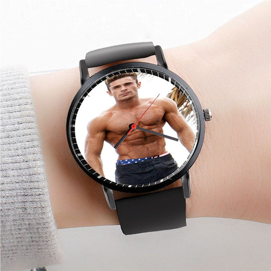 Pastele Zac Efron Watch Custom New Unisex Black Quartz Watch Premium Gift Box Watches