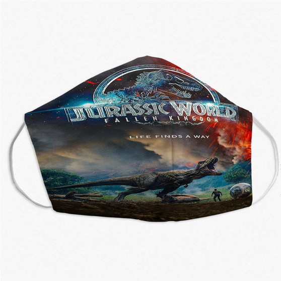 Pastele Jurassic World Fallen Kingdom Custom Fabric Face Mask Polyester Two Layers Cloth Washable Non-Surgical Protective Face Mask