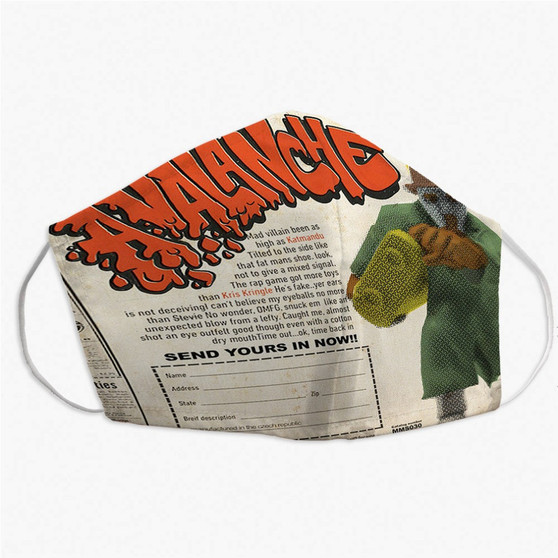 Pastele MF Doom Madlib Avalanche Custom Fabric Face Mask Polyester Two Layers Cloth Washable Non-Surgical Protective Face Mask