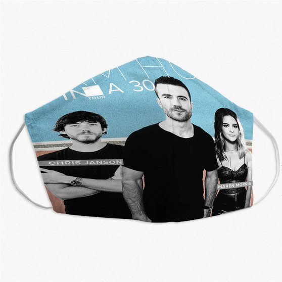 Pastele Sam Hunt 15 In A 30 Tour Custom Fabric Face Mask Polyester Two Layers Cloth Washable Non-Surgical Protective Face Mask