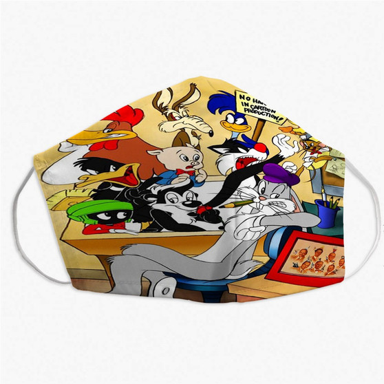 Pastele The Bugs Bunny Looney Tunes Custom Fabric Face Mask Polyester Two Layers Cloth Washable Non-Surgical Protective Face Mask