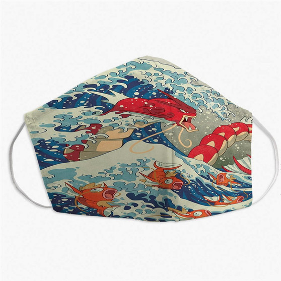 Pastele The Great Red Wave IIjk Custom Fabric Face Mask Polyester Two Layers Cloth Washable Non-Surgical Protective Face Mask