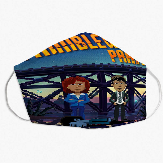Pastele Thimbleweed Park Custom Fabric Face Mask Polyester Two Layers Cloth Washable Non-Surgical Protective Face Mask