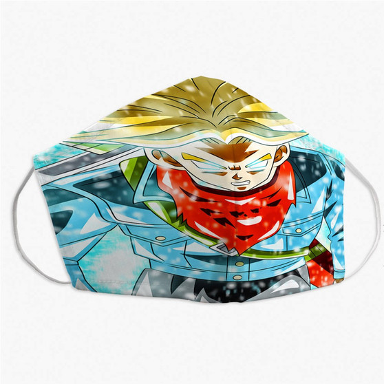 Pastele Trunks Super Saiyan Dragon Ball Super Custom Fabric Face Mask Polyester Two Layers Cloth Washable Non-Surgical Protective Face Mask