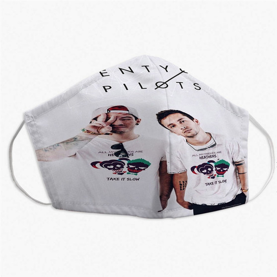Pastele Twenty One Pilots Custom Fabric Face Mask Polyester Two Layers Cloth Washable Non-Surgical Protective Face Mask