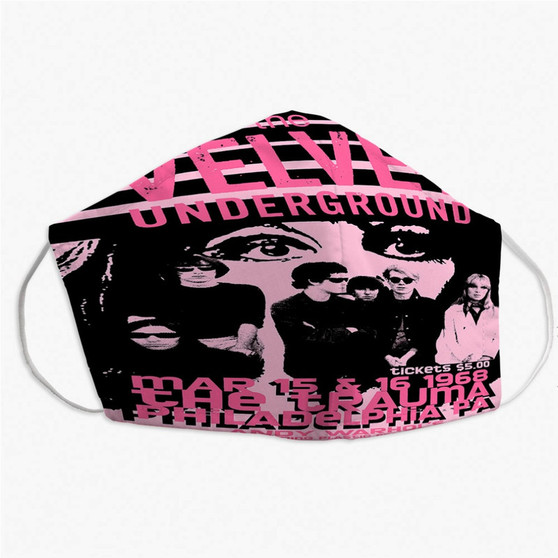 Pastele Velvet Underground Custom Fabric Face Mask Polyester Two Layers Cloth Washable Non-Surgical Protective Face Mask