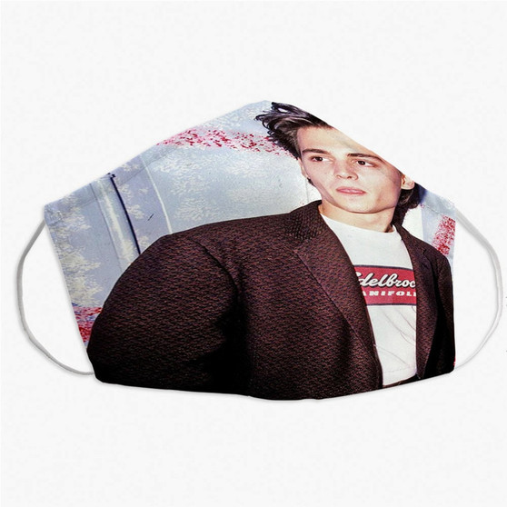Pastele Young Johnny Depp Custom Fabric Face Mask Polyester Two Layers Cloth Washable Non-Surgical Protective Face Mask