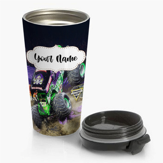 Pastele Monster Jam Grave Digger Custom Personalized Name Steinless Steel Travel Mug