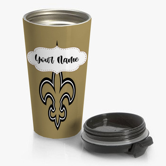 Pastele New Orleans Saints NFL Art Custom Personalized Name Steinless Steel Travel Mug