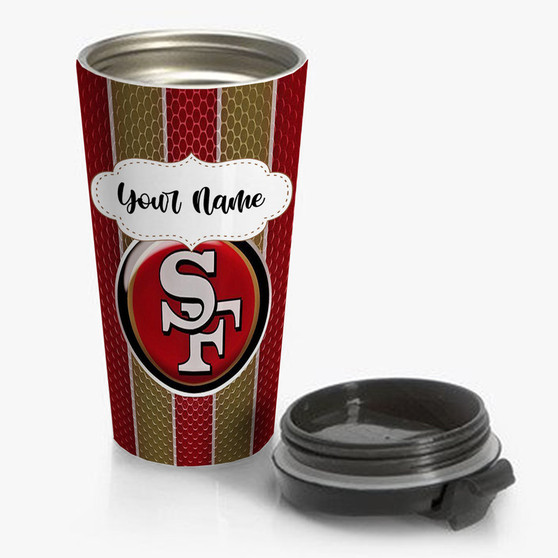 Pastele San Francisco 49ers NFL Custom Personalized Name Steinless Steel Travel Mug
