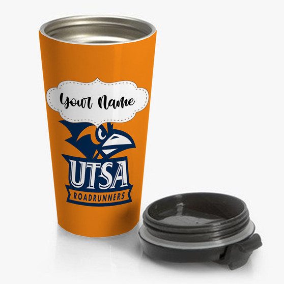 Pastele UTSA Roadrunners Custom Personalized Name Steinless Steel Travel Mug