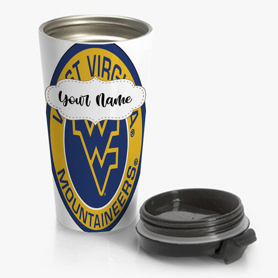 Pastele West Virginia Mountaineers Custom Personalized Name Steinless Steel Travel Mug