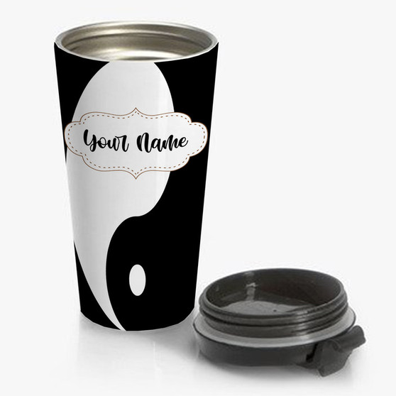Pastele Yin and yang Custom Personalized Name Steinless Steel Travel Mug